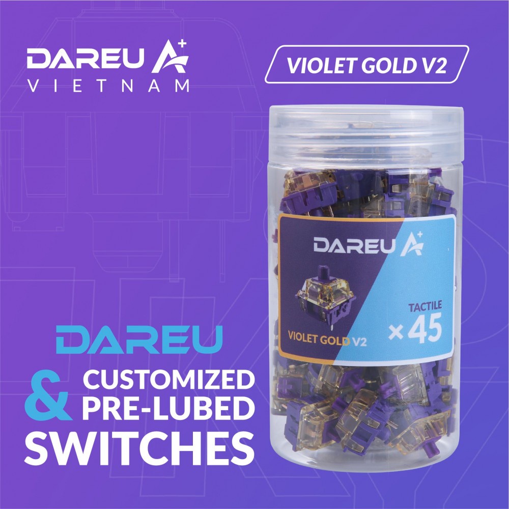 Bộ Switch phím cơ DAREU BLUE SKY V2 (LINEAR)/ VIOLET GOLD V2 (TACTILE) (45 switch) chính hãng