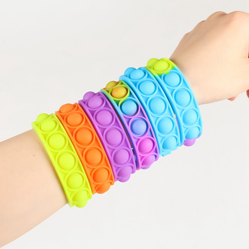 Vòng tay phối đồ chơi nhấn bong bóng giảm căng thẳng bằng silicon