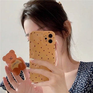 [Có sẳn] [ Cập nhật 12/2] Ốp lưng Iphone chất imd nền vàng kèm popsocket gấu đáng iu 🐻✨