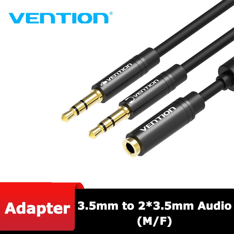 [Mã ELHACE giảm 4% đơn 300K] Cáp Audio 3.5mm 2 đầu dương sang 1 đầu âm - Vention BB0BY - BEN