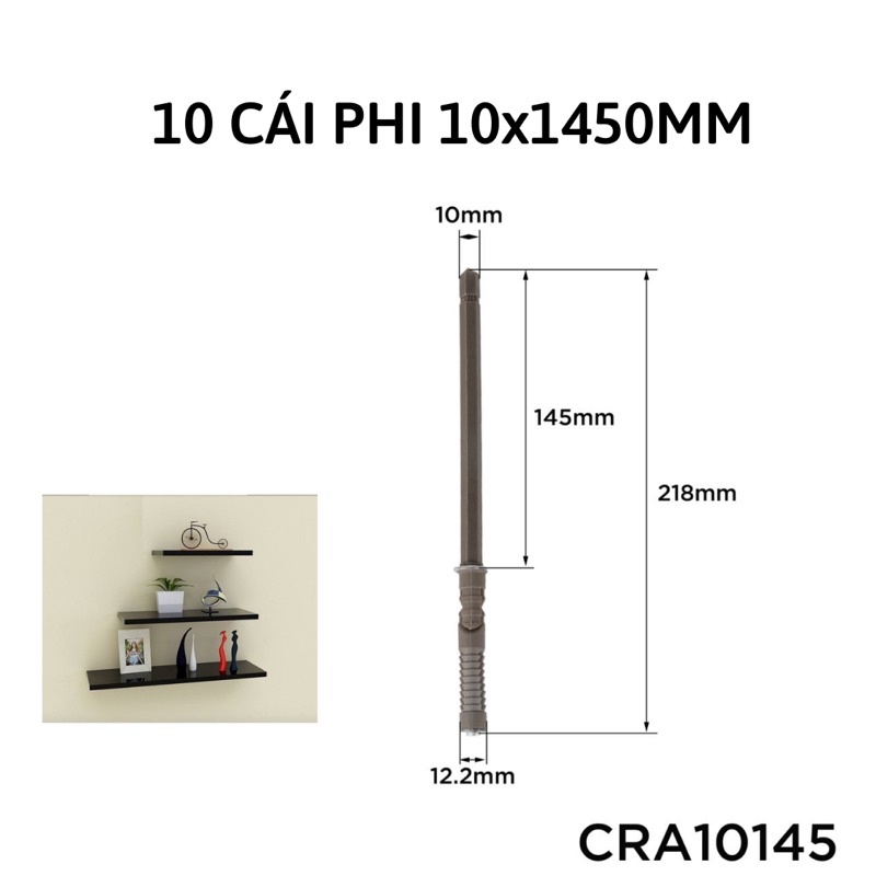 10 Chốt âm kệ treo tường chịu lực cao, thi công dễ dàng - Ty âm tường 47wood