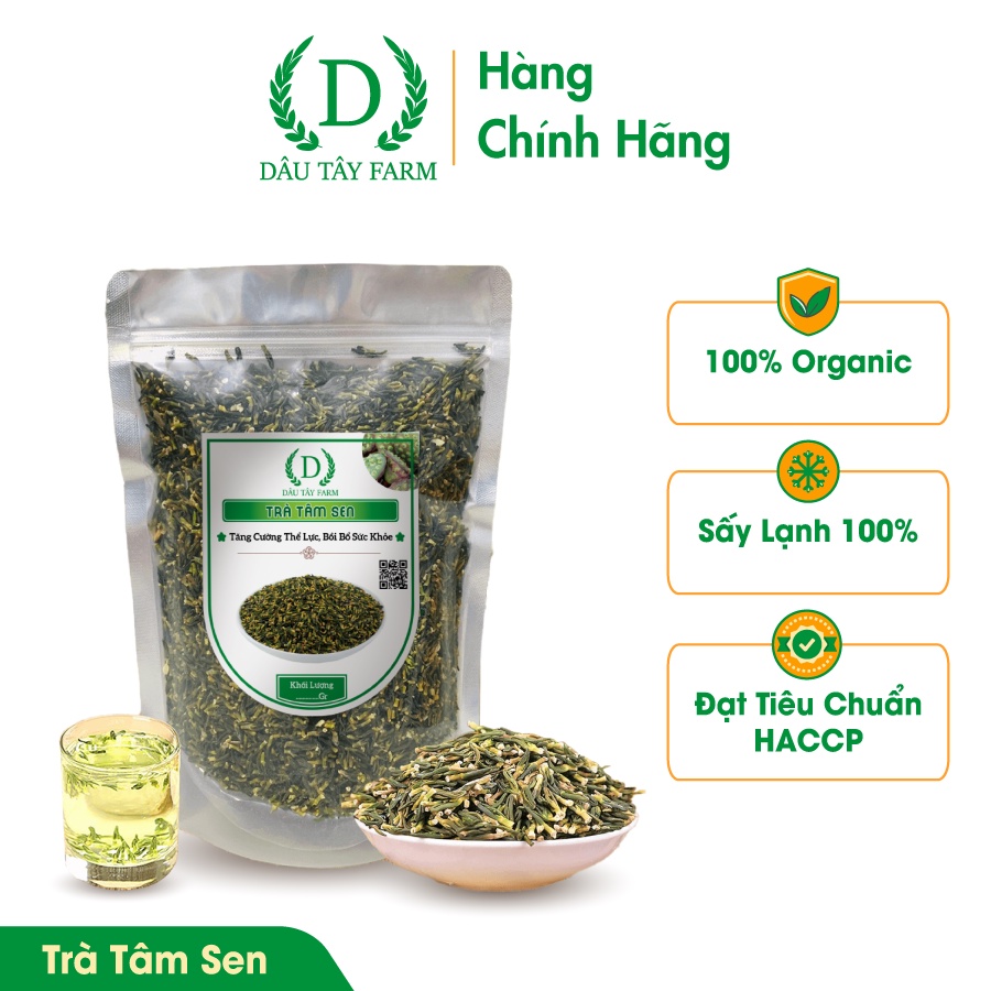 Trà Tâm Sen Sấy Khô DÂU TÂY FARM Ngủ Ngon Thanh Nhiệt Loại Thượng Hạng