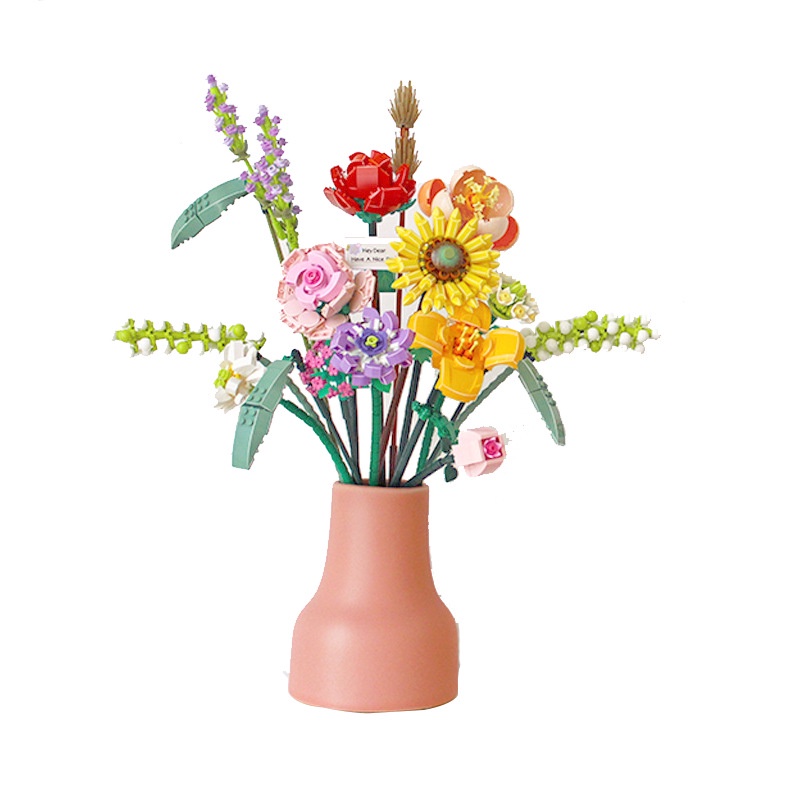 Set đồ chơi lắp ráp SLUBAN mô hình nhánh hoa/ chậu hoa độc đáo dành cho bé