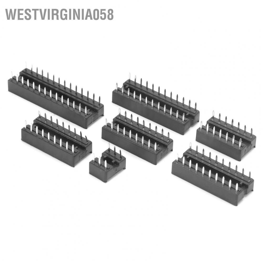 Westvirginia058 66Pcs IC Chip Socket Flat Pin DIP Integrated Circuit Components Assortment Kit 2.54mm