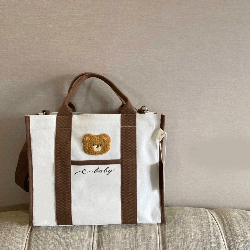 (Hàng loại 1) Túi Vải đeo Vegie bag/ Túi Xách Bỉm Sữa Enbaby Cho Mẹ Và Bé Đa Năng Nhiều Ngăn Phong Cách Hàn Quốc