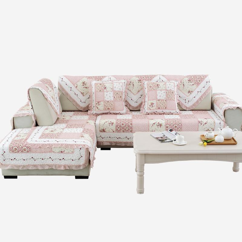 Vỏ Bọc Đệm Ghế Sofa Vải Cotton Chần Bông Phong Cách Hàn Quốc