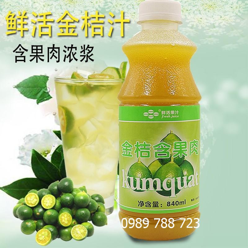 Siro Kim Quất - Siro Kim Quất chai 840ml dùng để pha chế trà chanh - trà quất cực ngon