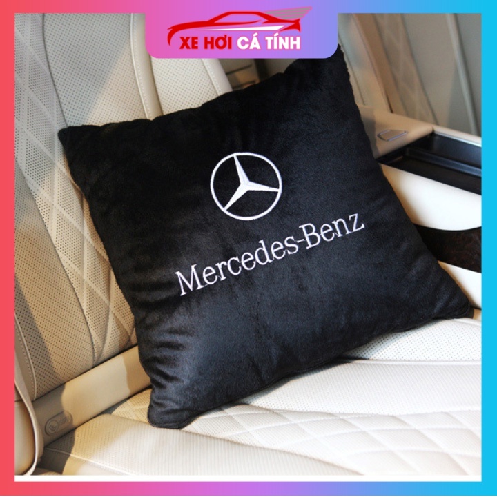 Chăn 2 trong 1 mercedes, gối tựa lưng trên xe , chăn gối cho xe hơi,
