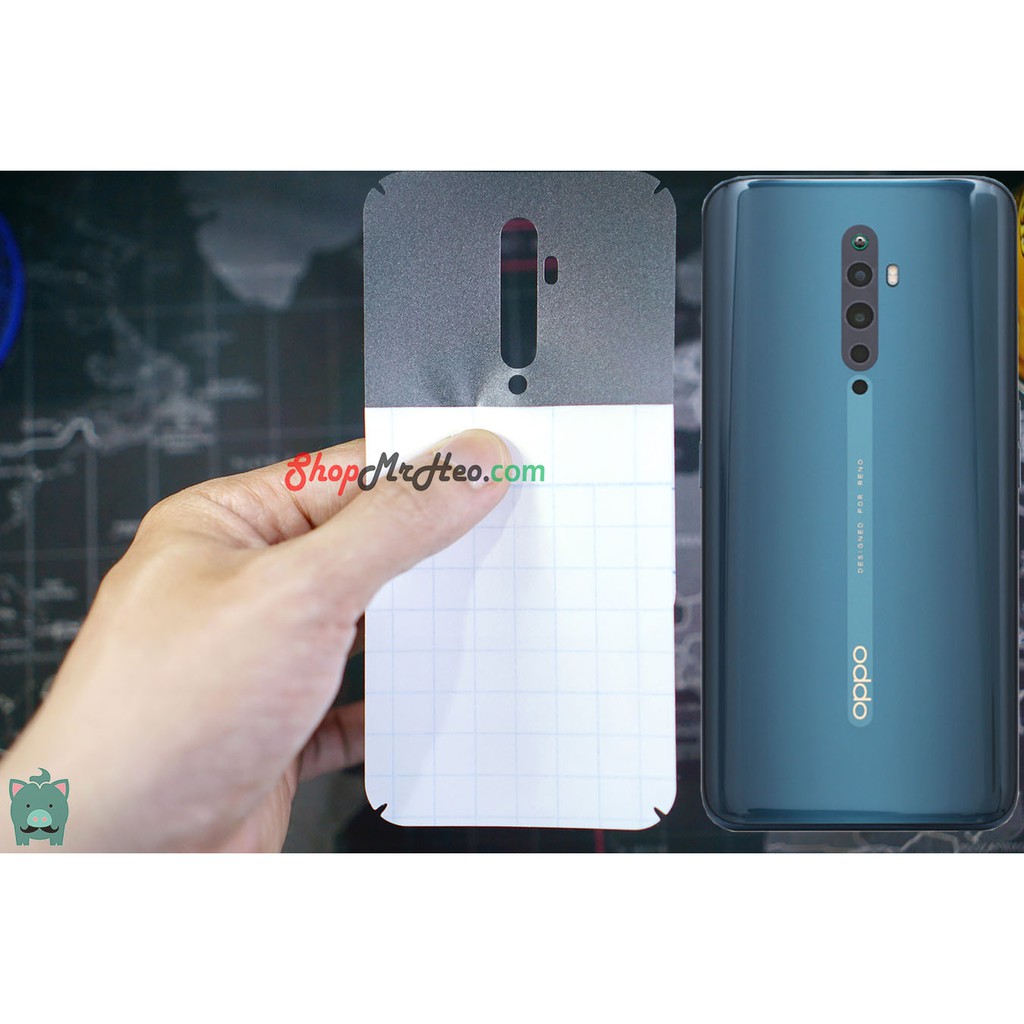 SKin Dán Mặt Sau Lưng Vân 3D OPPO Reno2 - Reno 2F - Carbon, Hình hộp, Nhám, Vân Da