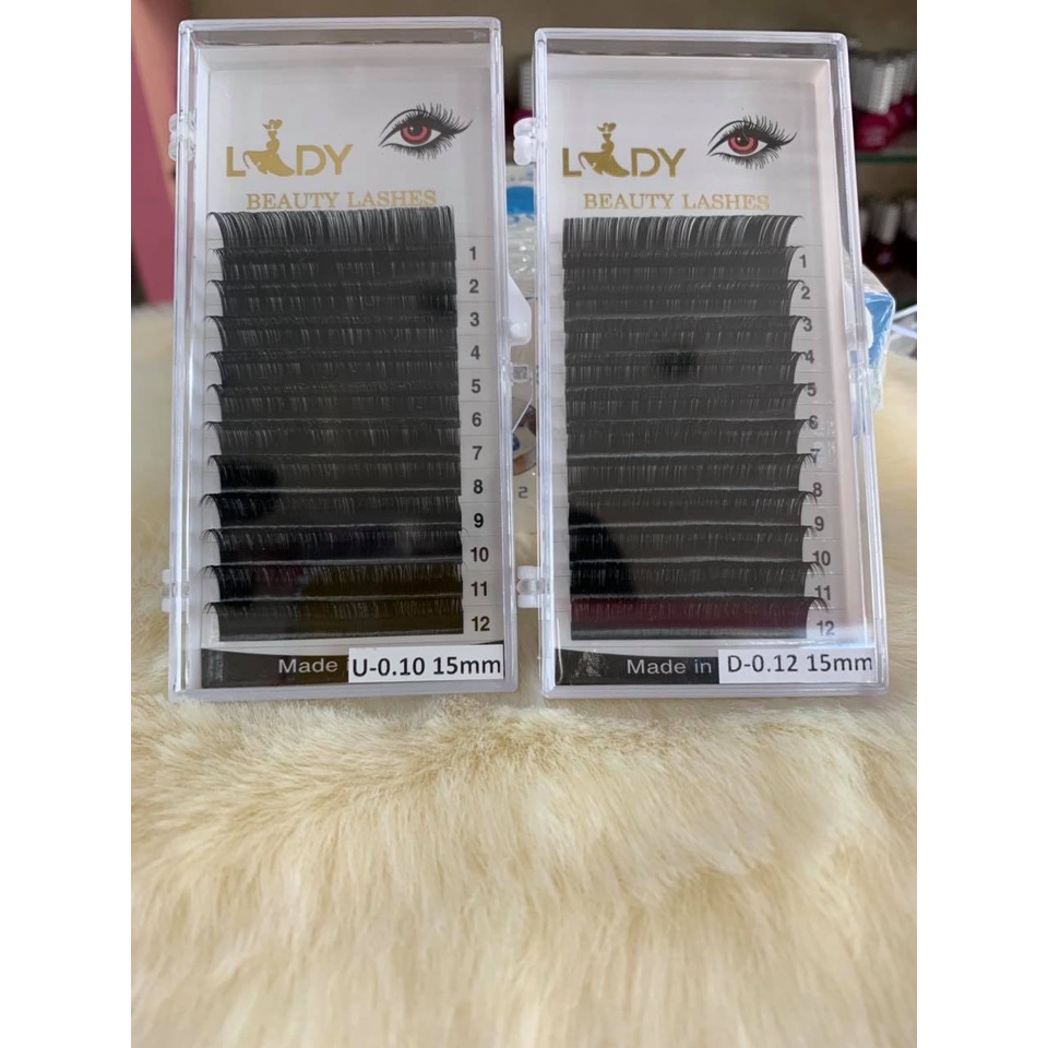 Mi Khay Lady Độ Cong CC  Volumn Classic Tạo Fan Nối Mi Đủ Các Độ Dày Dài - Lẻ 1 Khay