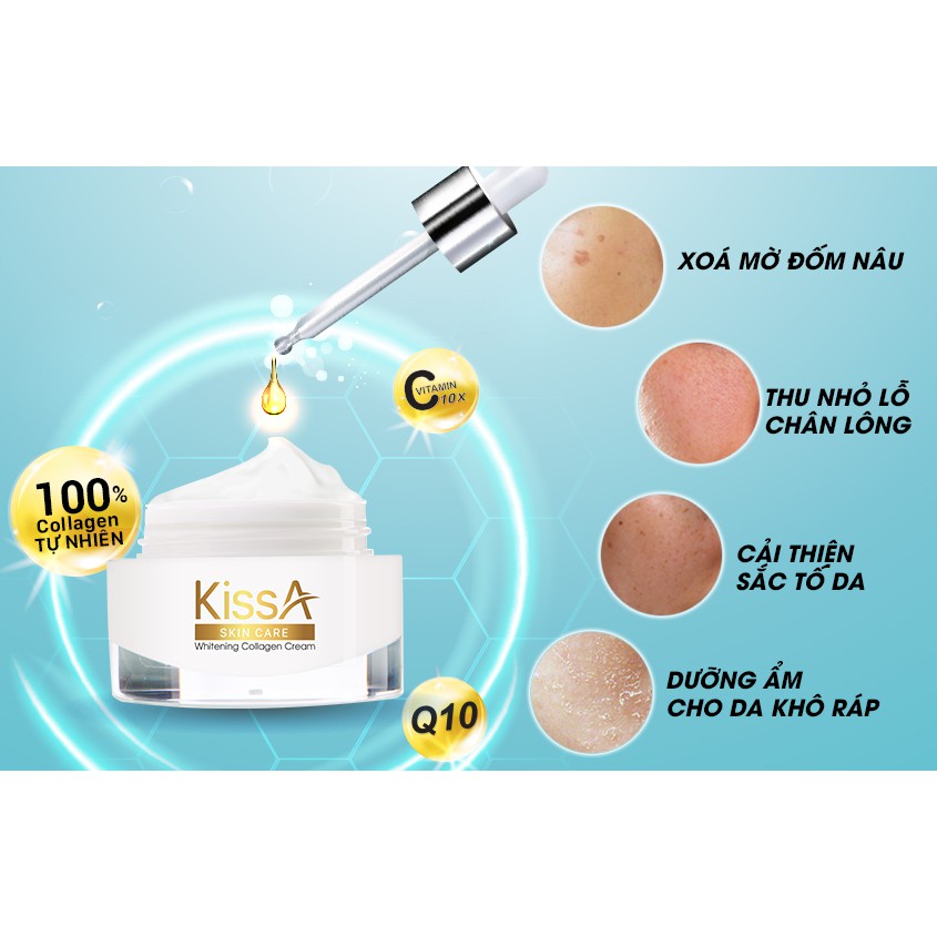 KEM DƯỠNG TRẮNG DA WHITENING COLLAGEN CREAM KISSA 30 GRAM