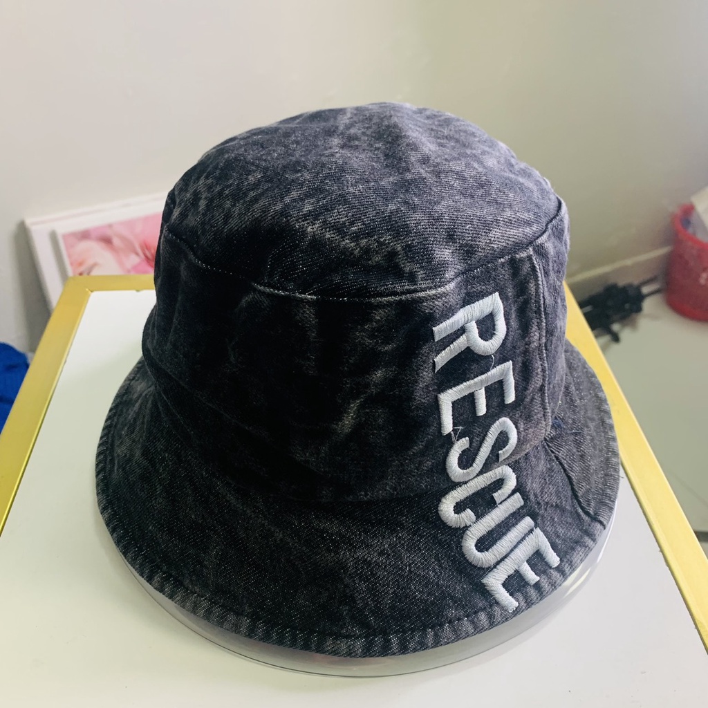 Mũ Bucket Rescue Jeans Wash Jussy Fashion Chất Vải Jean Denim Phong Cách Nón Tai Bèo Nam Nữ Thời Trang Ulzzang Unisex