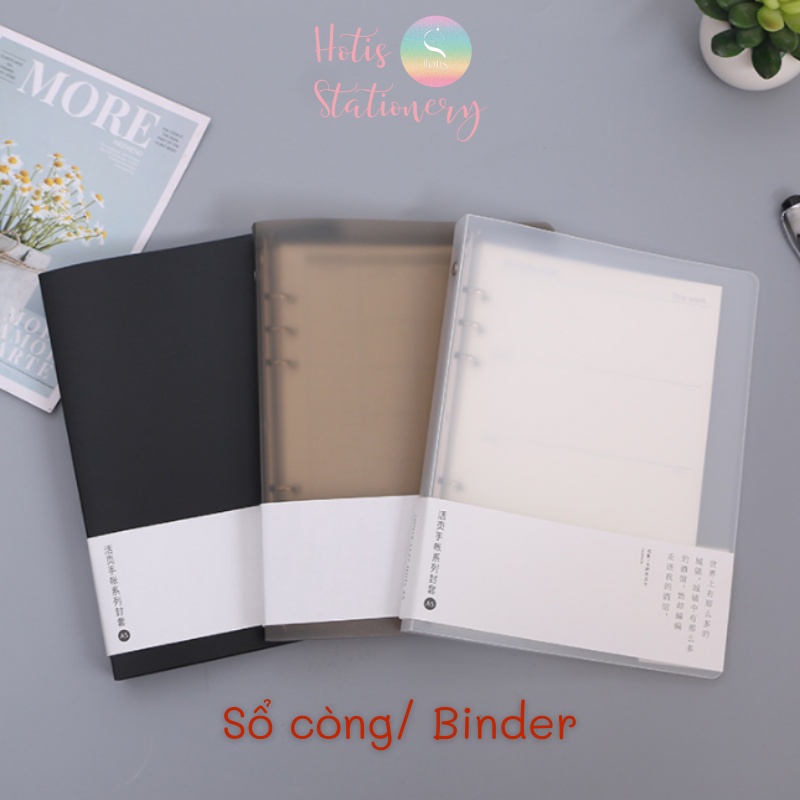 HOTIS] Color Binder - Bìa còng nâu/ đen - A6/ A5/ B5/ A4 (Không kèm giấy)