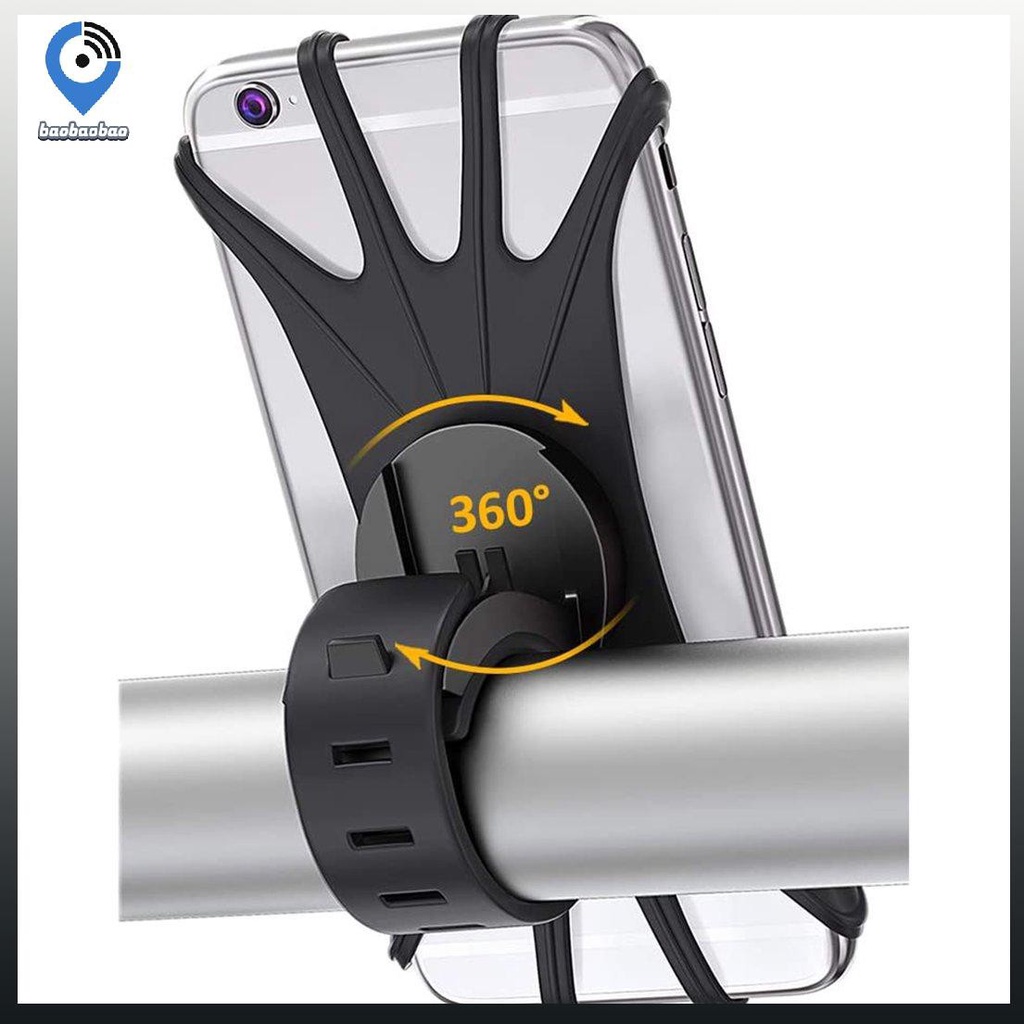 Giá giữ điện thoại gắn ghi đông xe máy xe đạp bằng silicone xoay được tiện lợi dành cho loại 4.0 - 6.0 inch