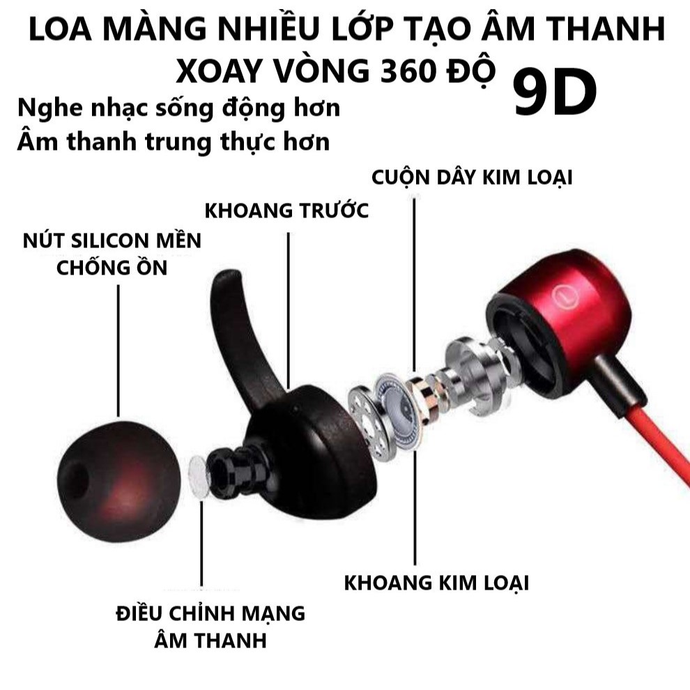 Tai nghe không dây, tai nghe bluetooth nhét tai Zh450 Pin 600mAh nghe  nhạc 60h mic đàm thoại tốt âm thanh sống động