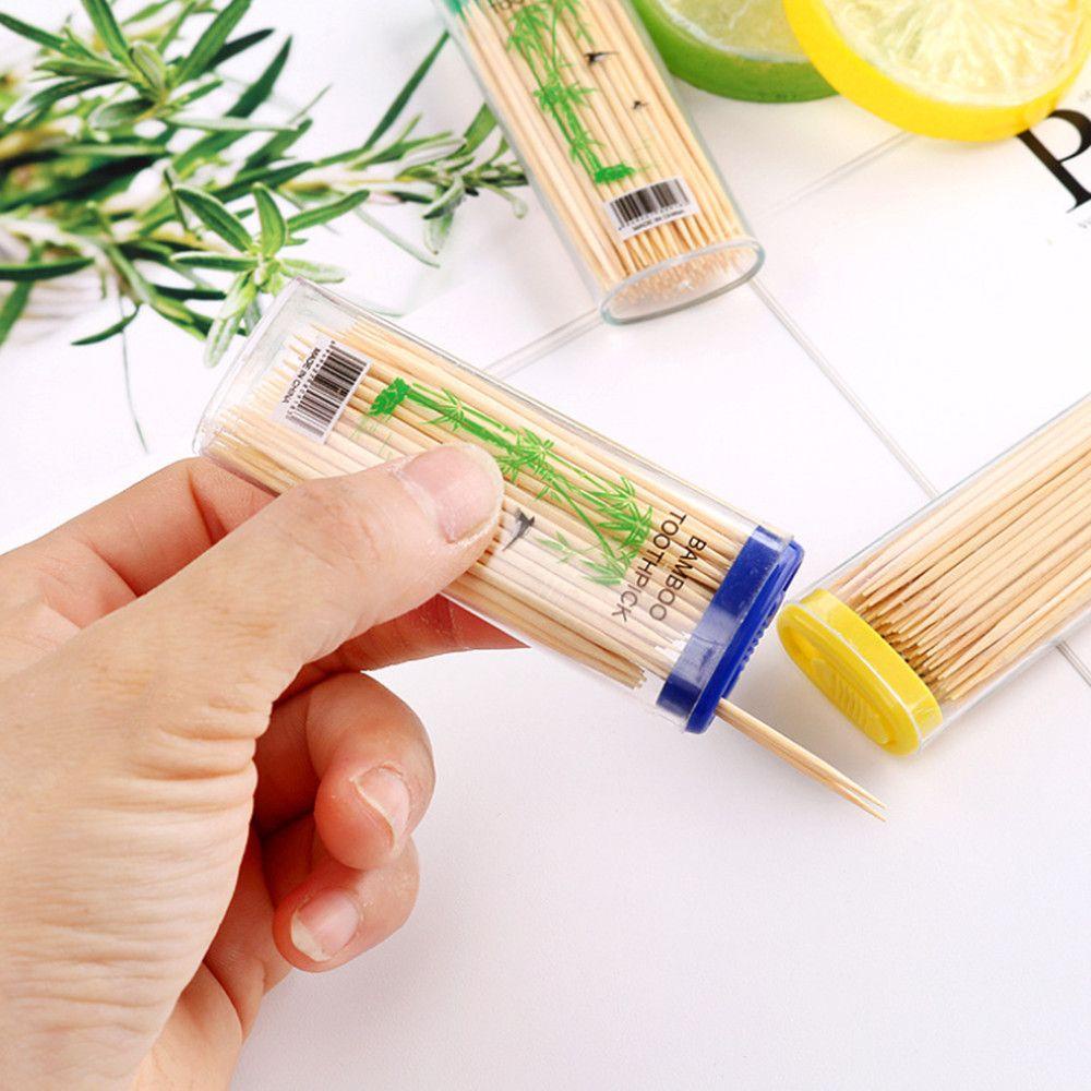 KRNY Hộp 100 Tăm Tre Tự Nhiên Nhiều Màu Sắc