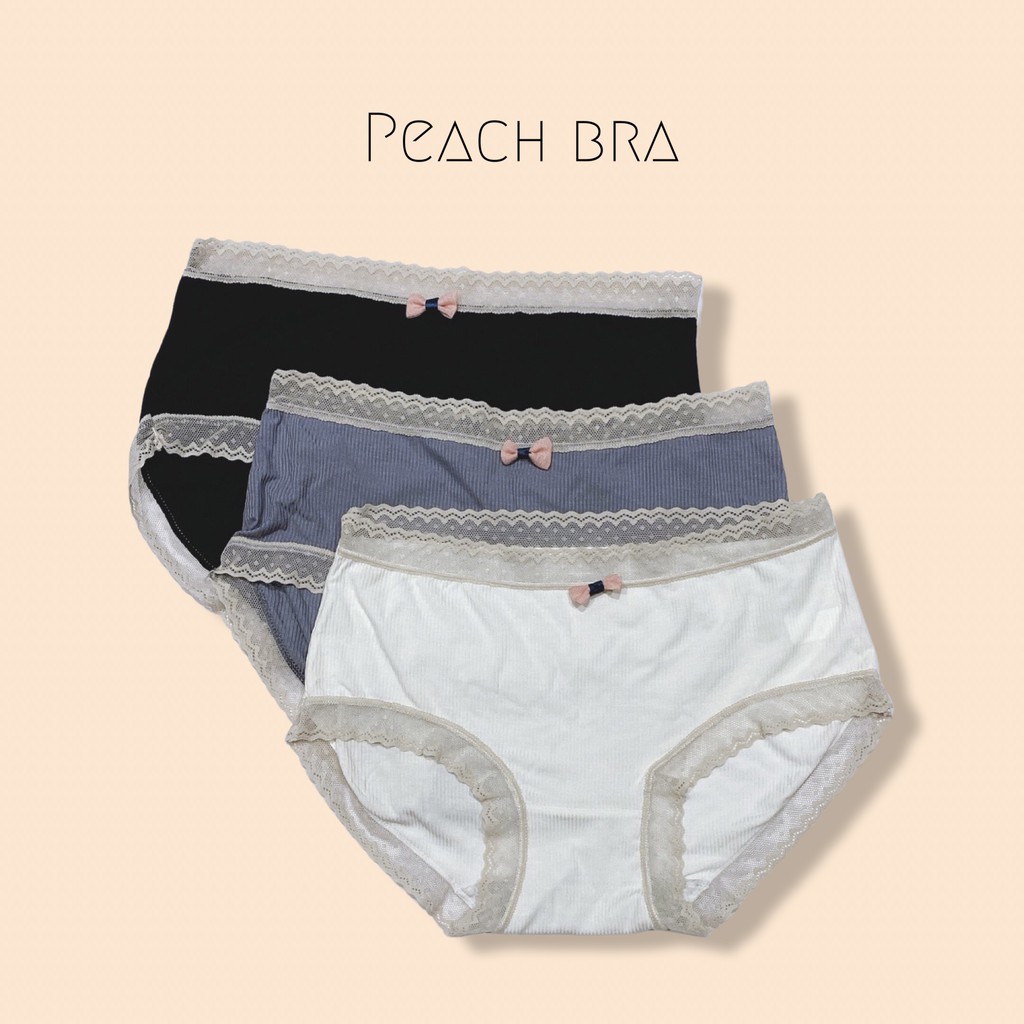 Quần lót nữ cotton thun lạnh co dãn 4 chiều Peacb bra viền ren dễ thương