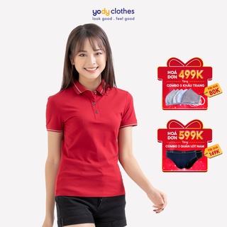 Áo thun polo nữ YODY vải cotton pima cao cấp thoáng mát chuẩn form APN3010