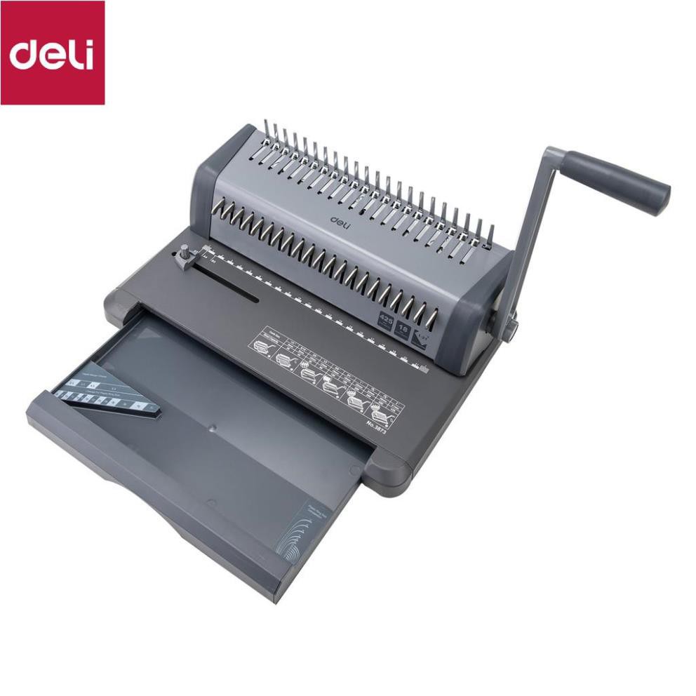 Máy đóng chứng từ 425 tờ Deli, Ghi đậm - 1 chiếc - E3873 [Deli]