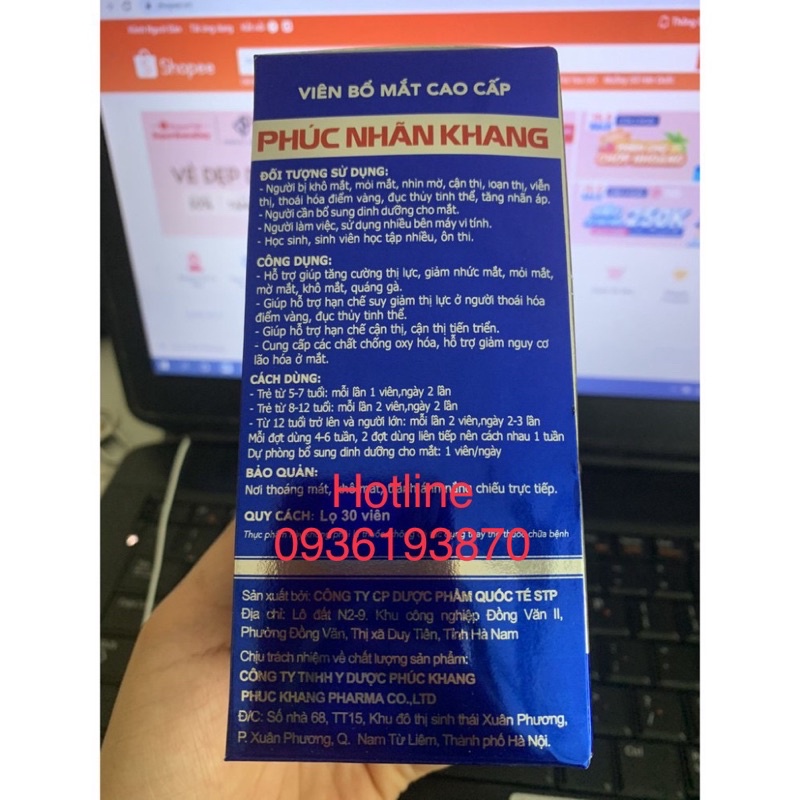 ✅ PHÚC NHÃN KHANG 👍  ❤️ PHÚC NHÃN KHANG GIÚP MẮT SÁNG BỔ MẮT TĂNG CƯỜNG THỊ LỰC