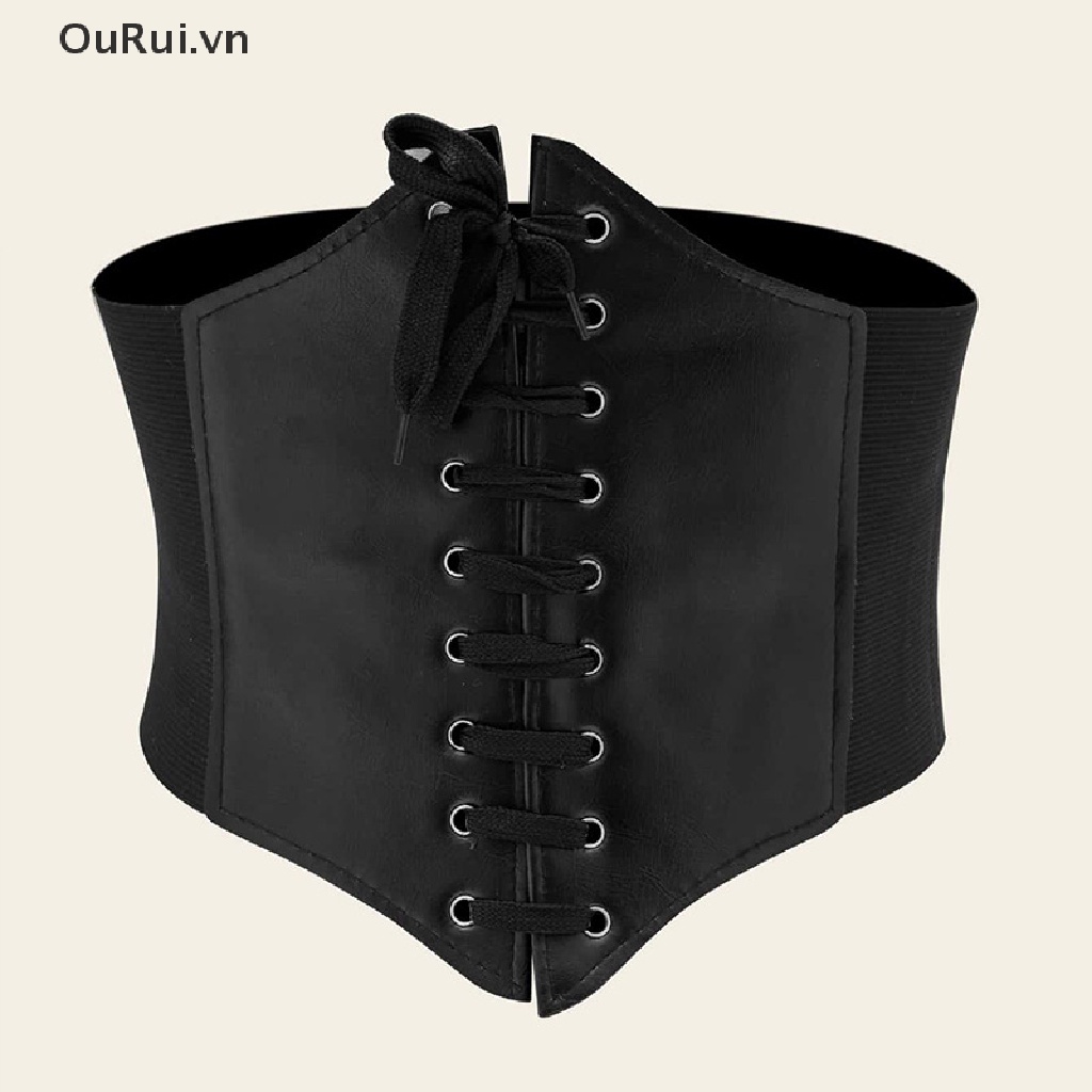 Thắt Lưng Da PU Bản Rộng Phong Cách Gothic Cá Tính Độc Đáo