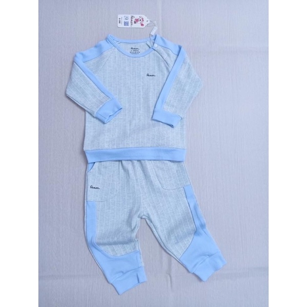 Bộ quần áo Avaler cotton nỉ nhung dài tay cài vai đủ size