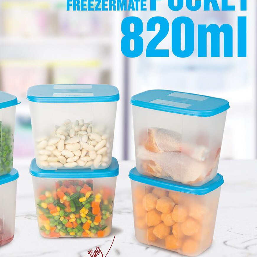 Tupperware <3 Bộ hộp trữ đông Pocket Freezermate Tupperware (4 hộp)