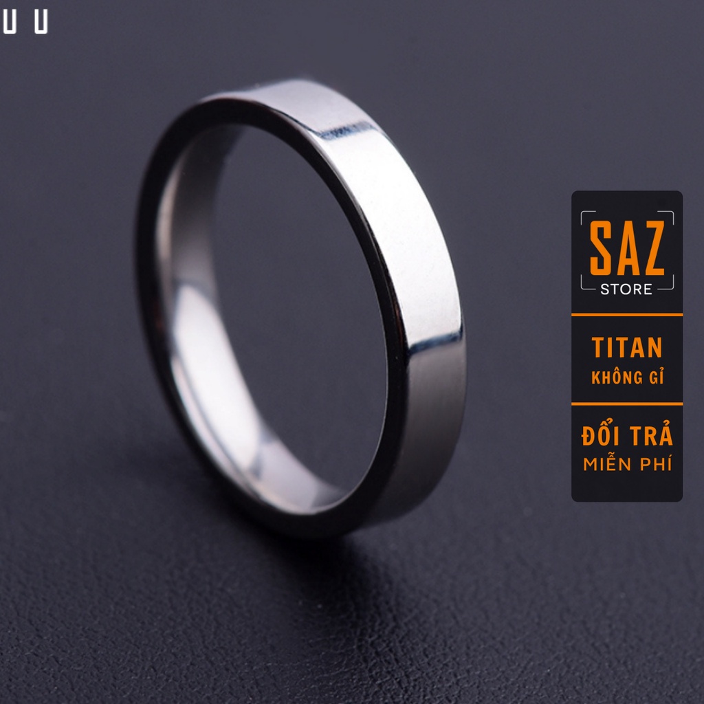 Nhẫn Nam Titatium Kiểu Trơn Đẳng Cấp Châu Âu Hai Bản To Và Nhỏ - Nhẫn Plain Ring