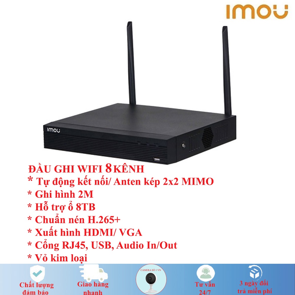 Đầu Ghi Hình IMOU 4-8 Kênh Wifi NVR 1104HS-W-S2 - NVR 1108HS-W-S2 Bảo Hành Chính Hãng Dahua 24 Tháng