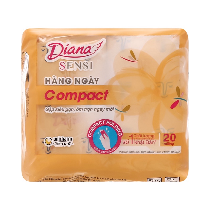 BĂNG VỆ SINH HÀNG NGÀY DIANA SENSI COMPACT 20 MIẾNG