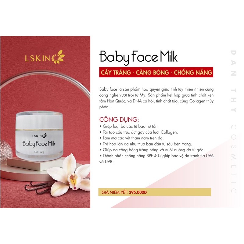 Kem BaBy Face Milk Cấy Trắng Da Căng Bóng