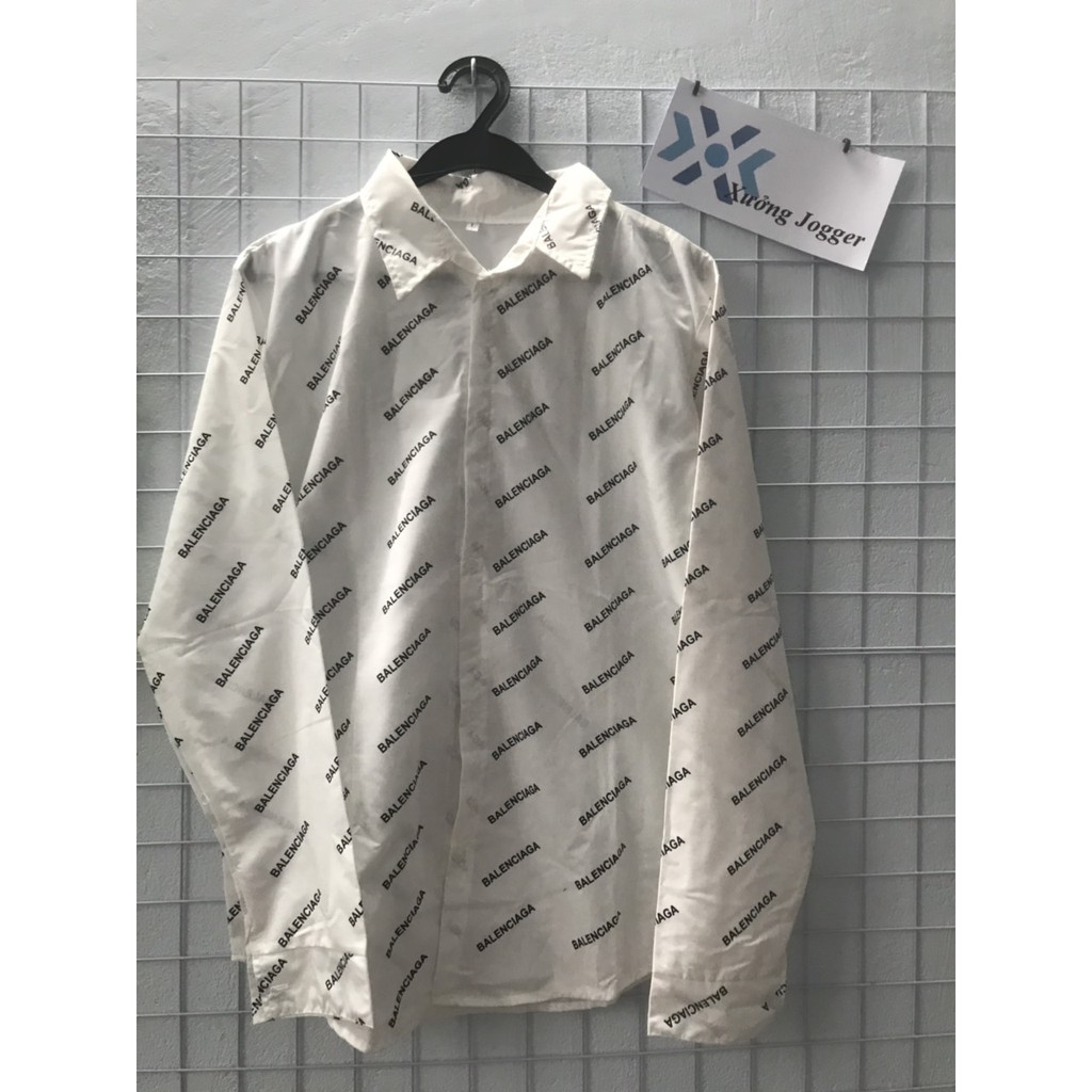 Áo sơ mi in chữ kèm ảnh thật shop chụp