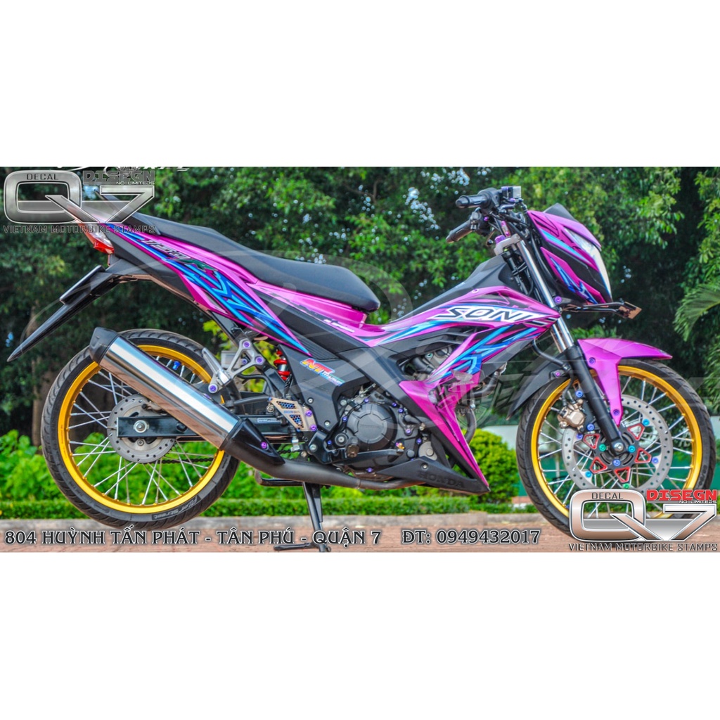 Tem rời sonic 150 hồng xanh - decalq7