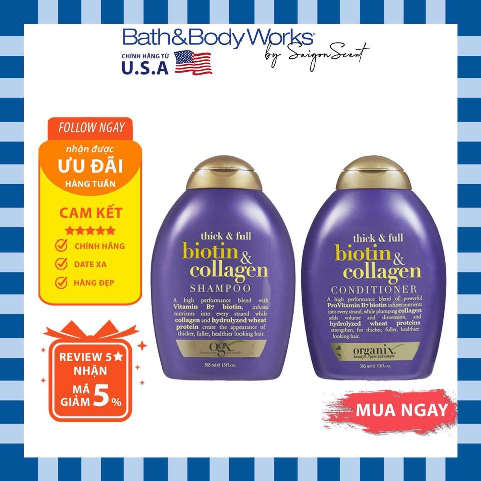 Cặp gội xả Biotin & Collagen ( 385mL/ 1 chai )