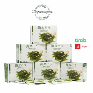 [Rẻ Vô Địch] Rong nho tách nước Umibudo theo công nghệ Nhật Bản chính hãng 12 gói rong nho kèm sốt mè siêu ngon giòn mát
