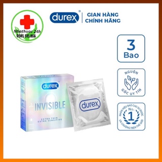 Bao cao su Durex Invisible Extra Thin Extra Sensitive 3 bao