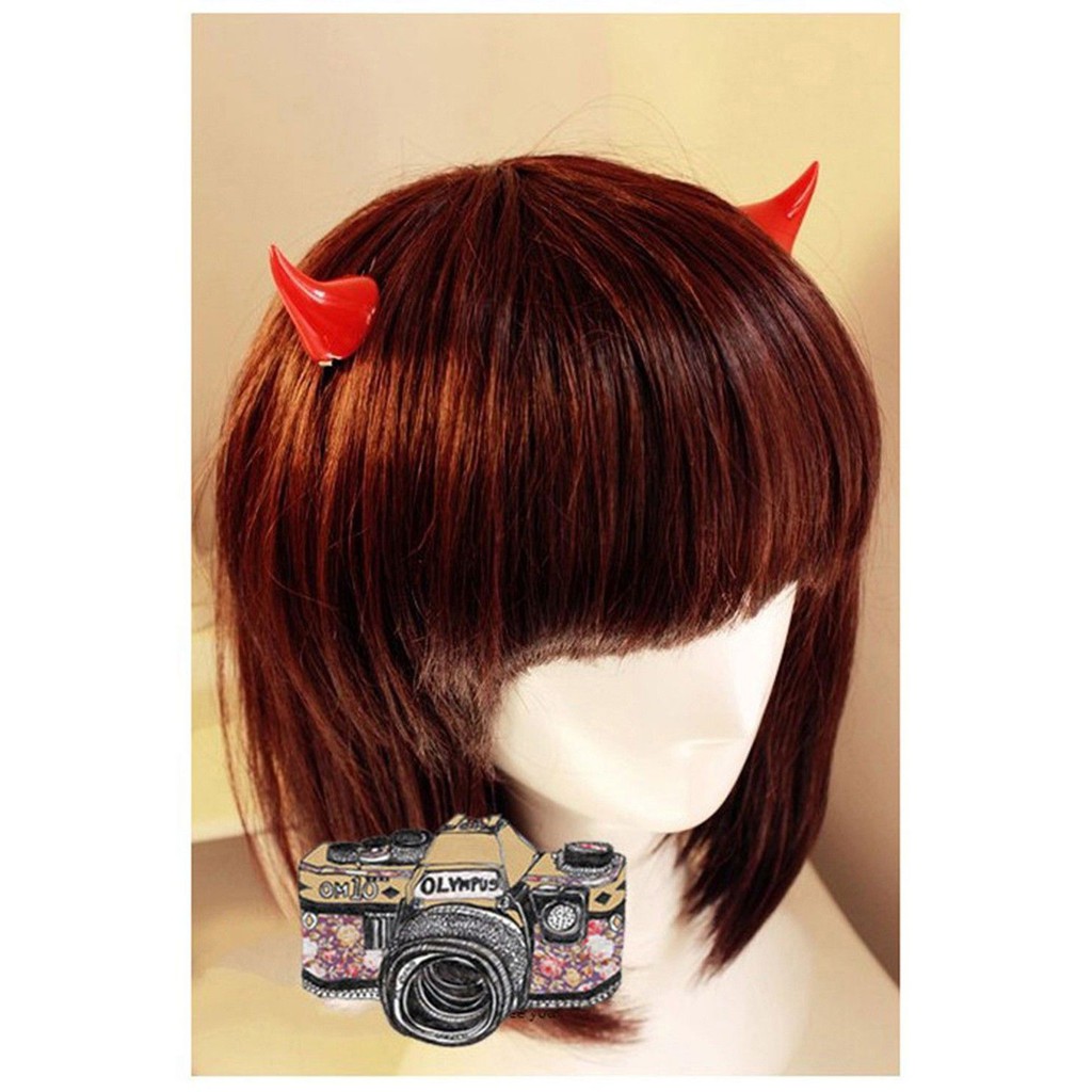 Cặp kẹp tóc dạng sừng xinh xắn hóa trang Halloween