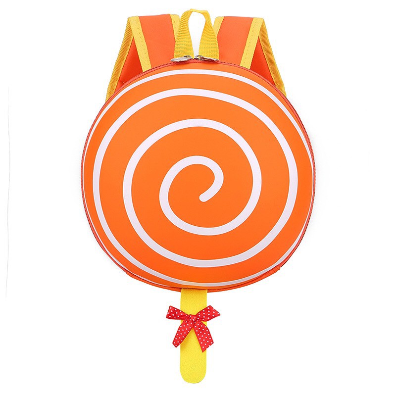 Balo mẫu giáo cho bé trai bé gái hình kẹo mút lốc xoáy siêu ngộ nghĩnh E285