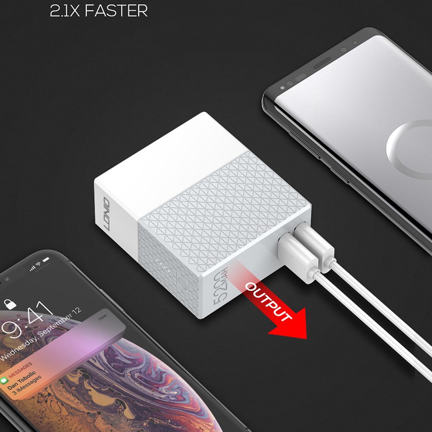 [Mã 155ELSALE giảm 7% đơn 300K] Pin dự phòng LDNIO - Sạc dự phòng 5200mAh Tặng kèm cáp sạc dây dù - Hàng Chính Hãng