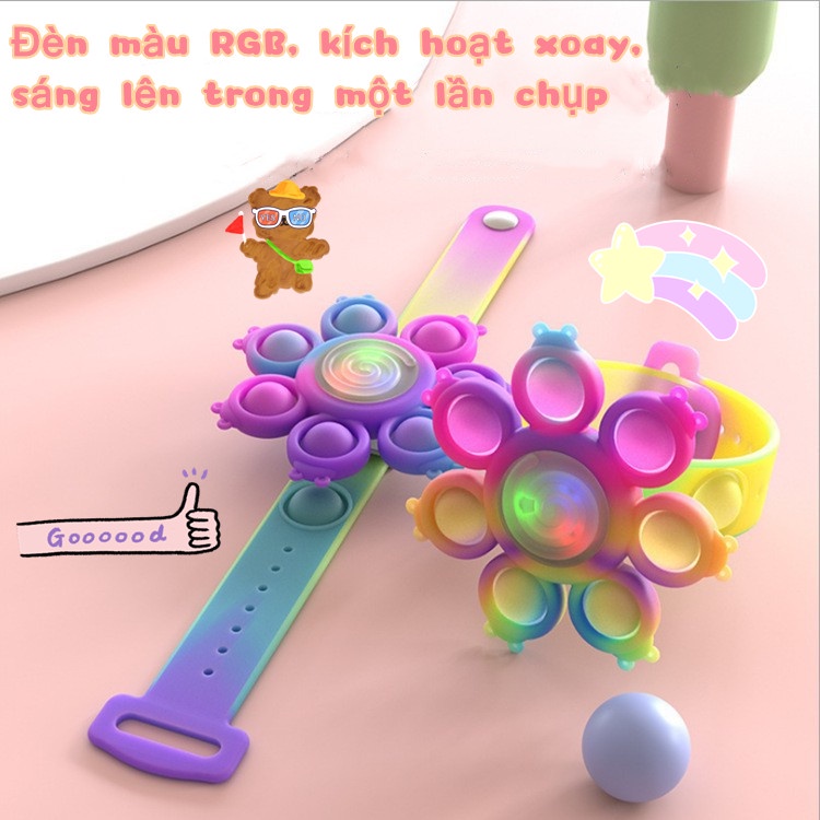 Pop it Vòng tay phát sáng, đồ chơi giải nén, đồ chơi yêu thích của trẻ em