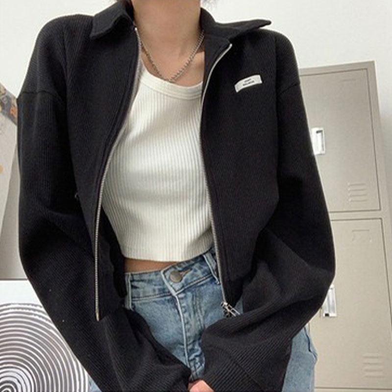 Áo khoác lửng YEYA tay dài có khóa kéo thời trang Hàn Quốc cho nữ | BigBuy360 - bigbuy360.vn