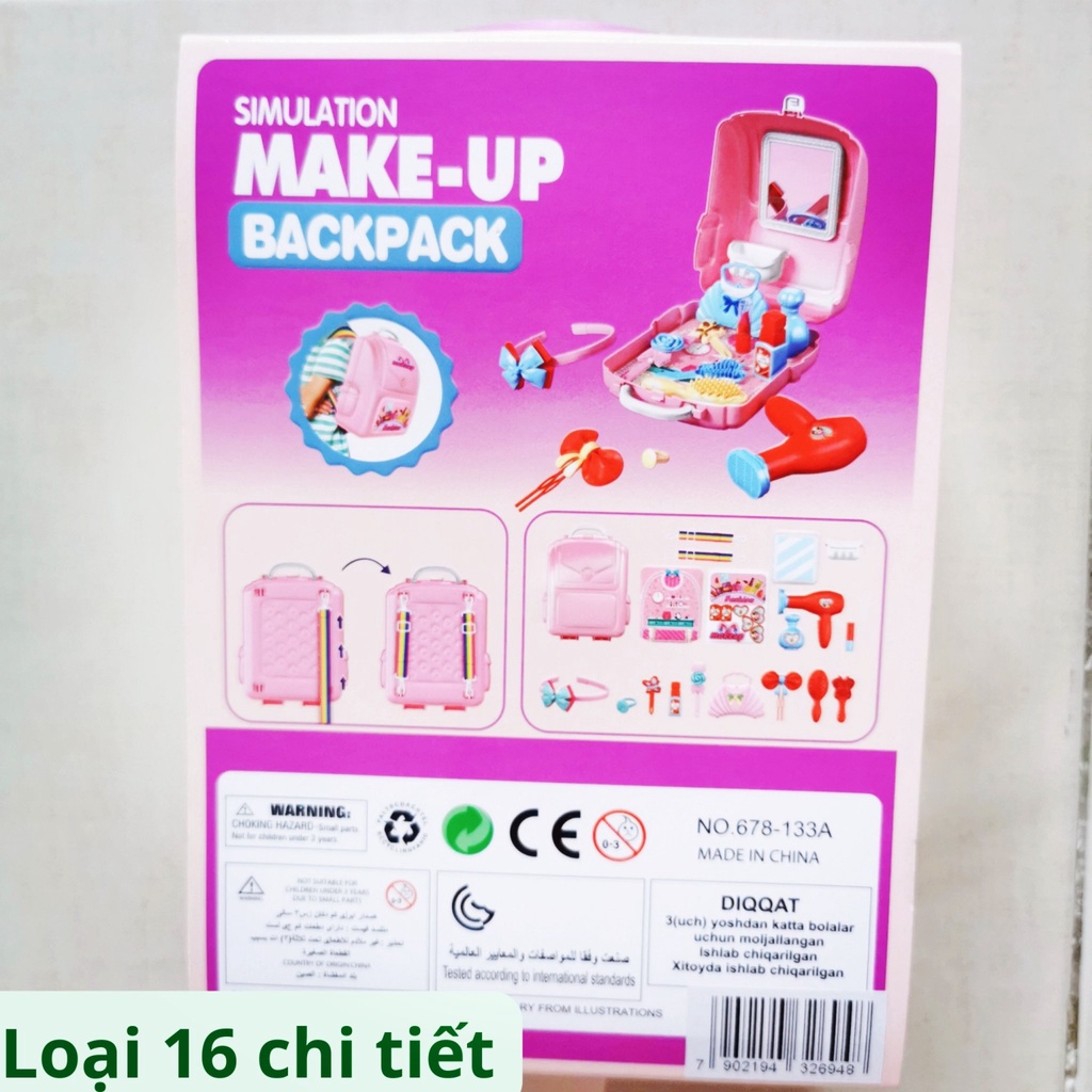 Đồ chơi trang điểm cho bé gái đồ chơi nấu ăn ba lô đeo được phù hợp 2 3 4 5 6 tuổi