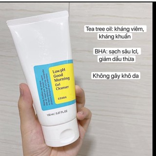 ( Auth có bill )Sữa rửa mặt dạng gel Cosrx Low pH Good Morning Gel Cleanser 150ml