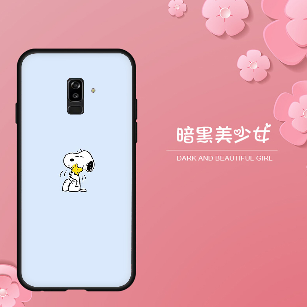 Ốp Điện Thoại Tpu Dẻo Màu Đen In Hình Nhân Vật Hoạt Hình Snoopy Cho Samsung J7 Prime J7 J730 J7 Core J7 Pro J8 2018