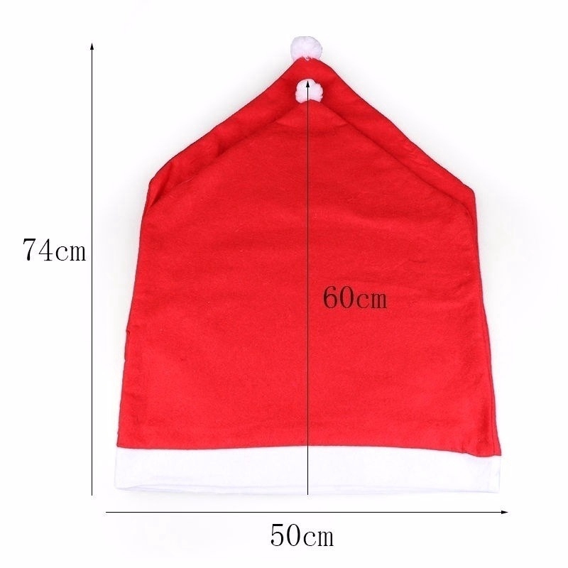 1Pc Christmas Santa Hat Dining Chair Back Covers Party Xmas Table Decoration