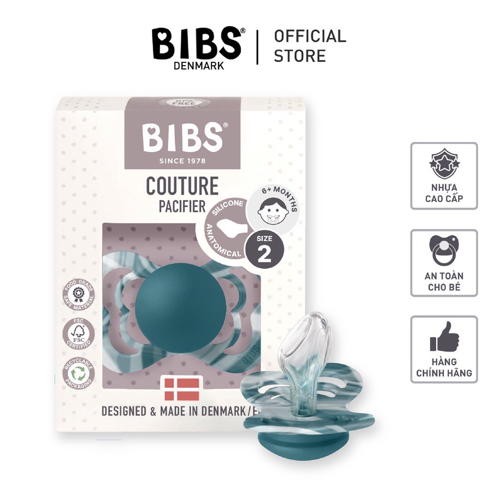 NÚM TI BIBS COUTURE SILICONE (KÈM HỘP ĐỰNG) SIZE 1 0M+