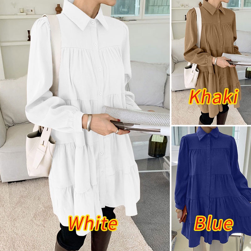 Áo sơ mi ZANZEA cho nữ dài tay cổ bẻ thời trang Hàn Quốc