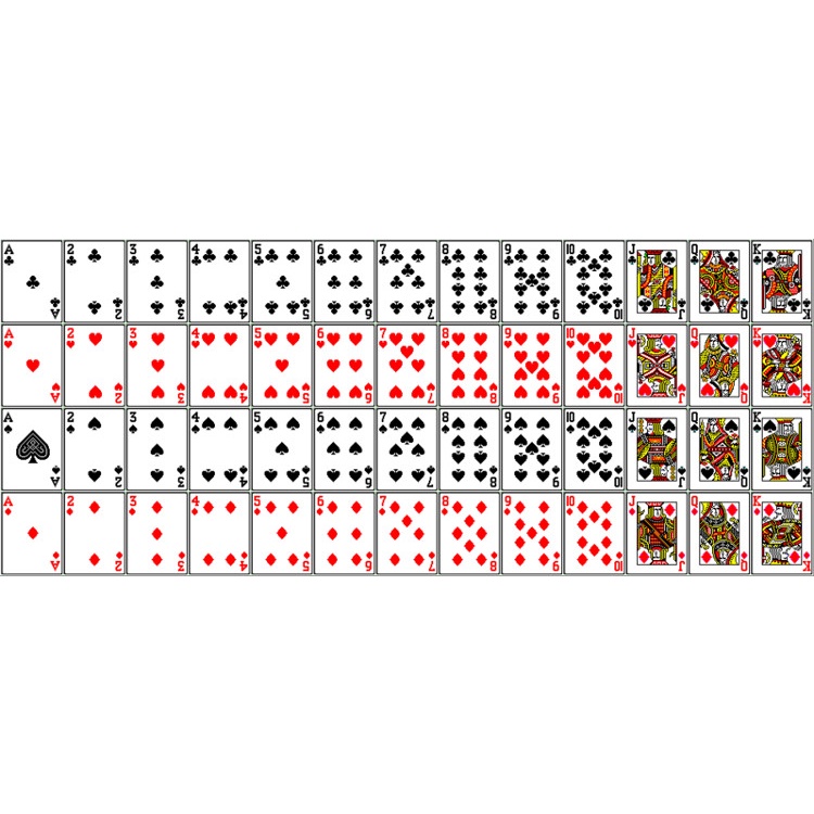 Bộ bài tây 52 lá lưng đỏ ,xanh, double K