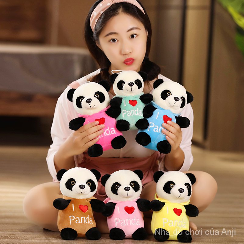 AIXINI Heart Panda Doll Panda Bear and Bodysuit Bear Plush Toys Kawaii Dress Bear Pillow Stuffed Animals Lover Birthday Gift Plushie