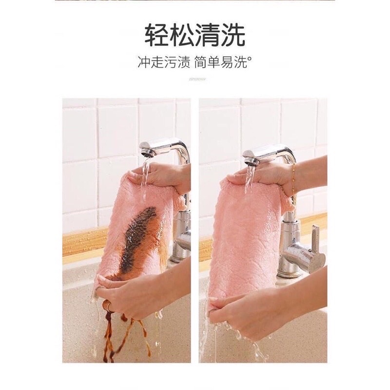 Set 10 Khăn lau 2 mặt siêu thấm - Khăn lau không phai màu nhanh khô- Khăn lau bếp, khăn lau kính, lau bát